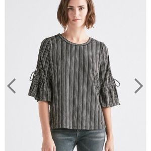 Lucky Brand lace up bell sleeve top
